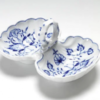 マイセン（Meissen） ブルーオニオン 800101／00204 薬味／レモン入れ H5cm／L11.5cm